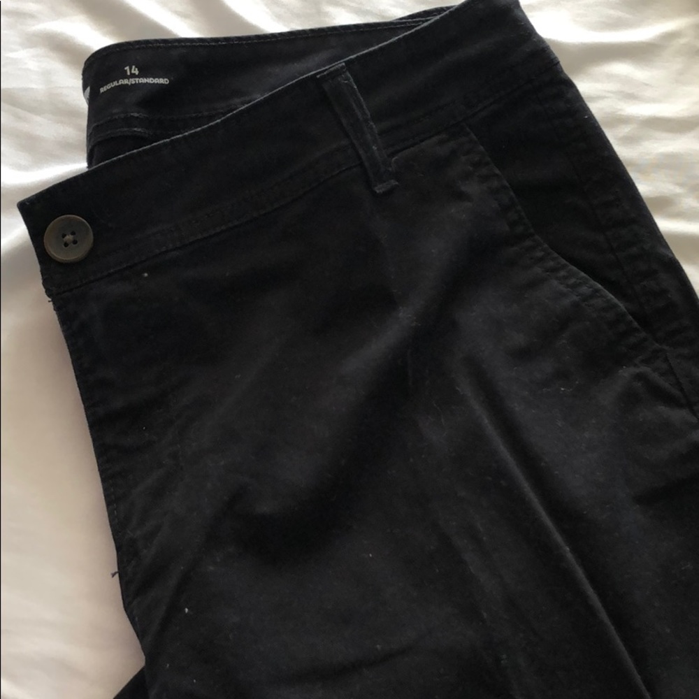 Black boot cut trousers